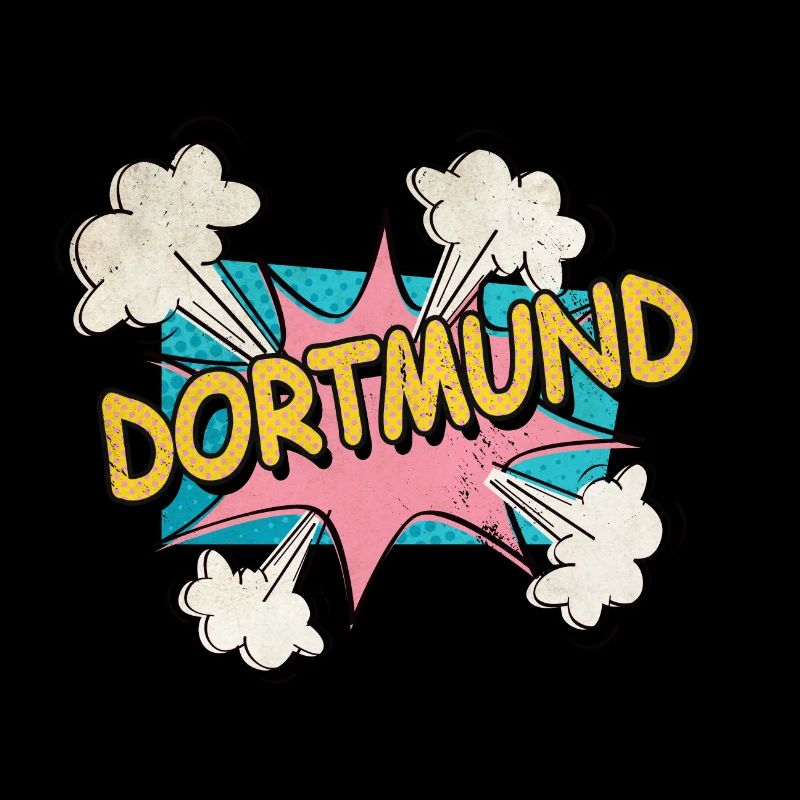 Dortmund Germany City Font Pop Art Comic