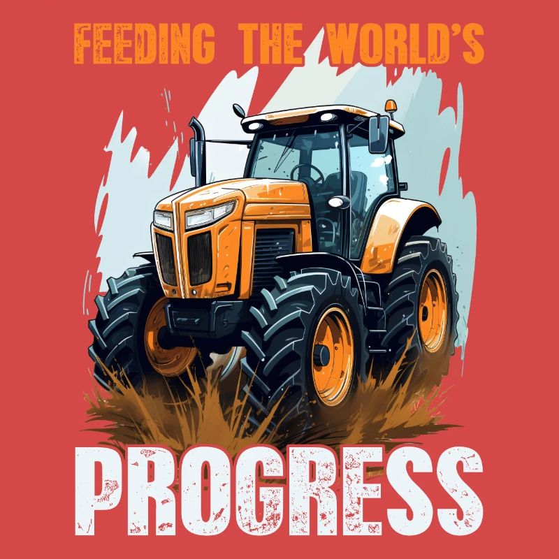Feeding World's Progress Tractor Farmer Farmer