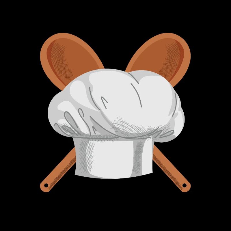 Chef - toque - couverts en bois