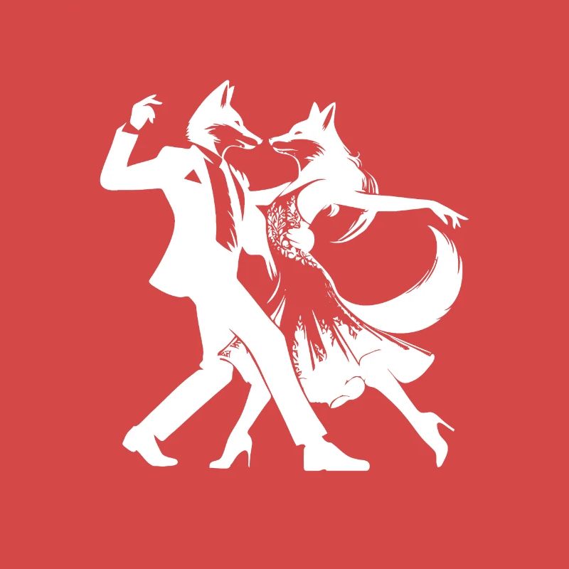 Cool tango design: Two dancing foxes!