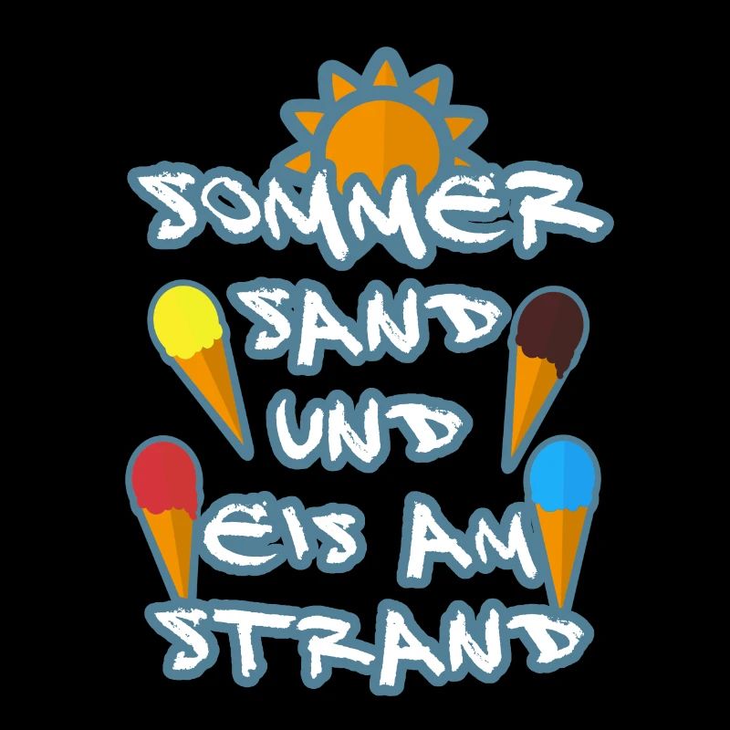 Eis essen im Sommer am Strand