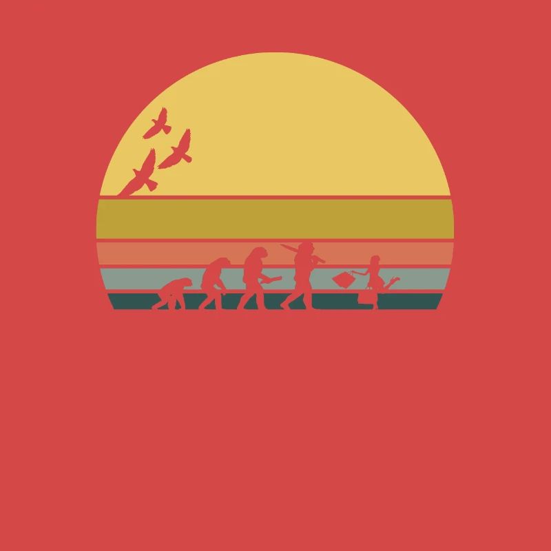 Retro Vintage Sunset Evolution Shoping