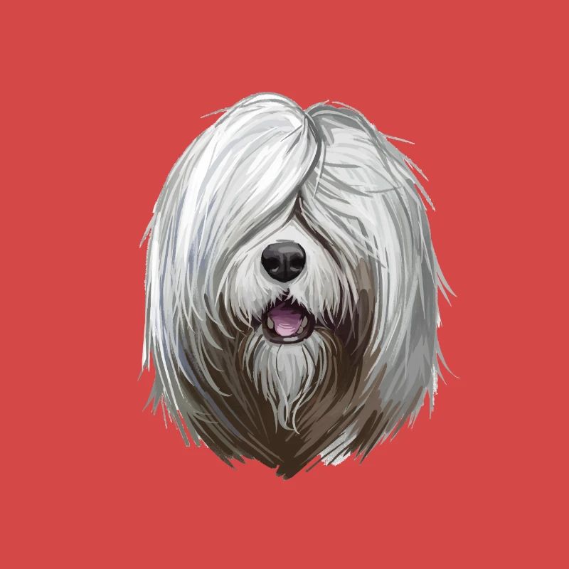 Illustration de l’aquarelle du chien Ovcharka de Russie du Sud