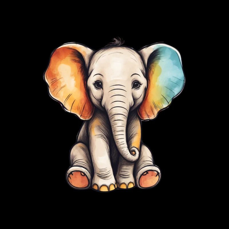 Éléphant Coloré Mignon Éléphant Bébé Hindi