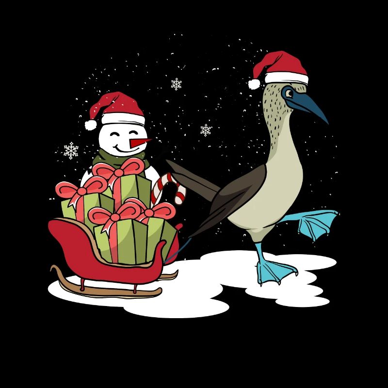 Blue-footed Snowman Christmas