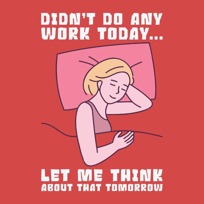 Procrastinator Work Sleeping Line Art Dessin