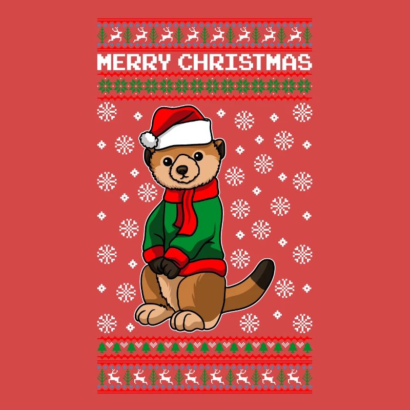 Suricate avec pull de Noël moche