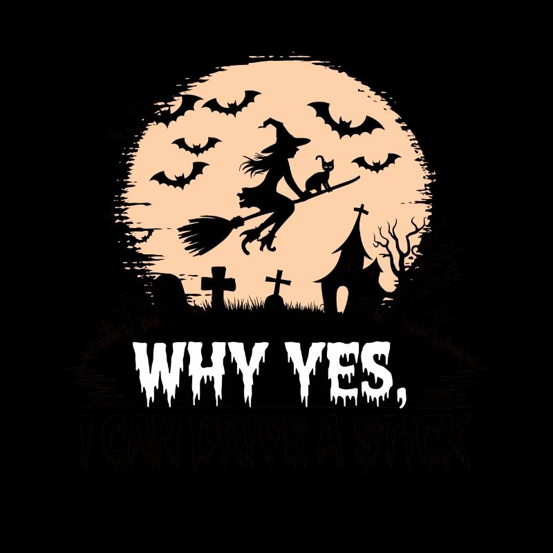 Pourquoi Je peux conduire un bâton Funny Witch Halloween