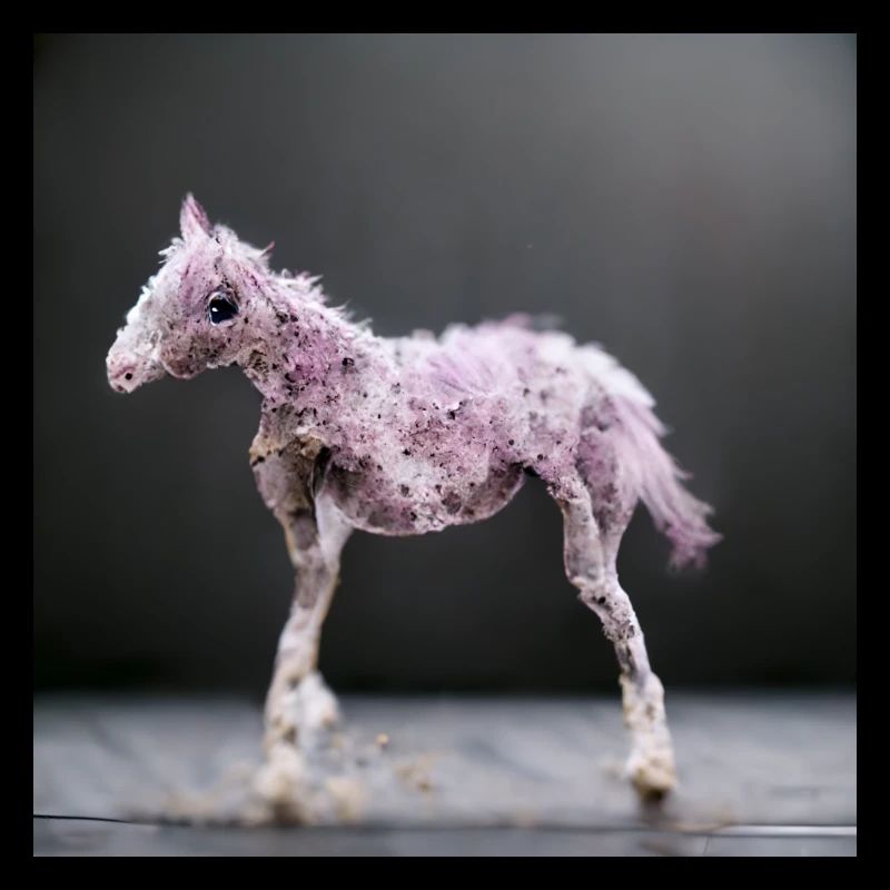 Bébé Cheval Rose Gris Saut