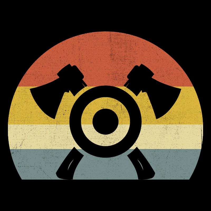 Retro Sunset Axe Throwing Target Hatchet Thrower