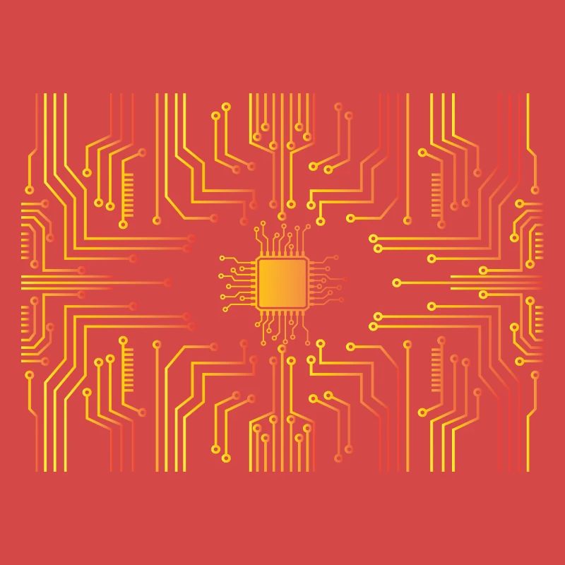 Circuit board core CPU heart pc coder geek
