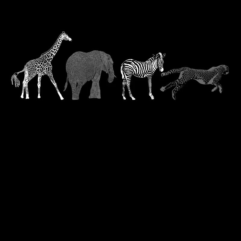Afrika Tiere weiss grau