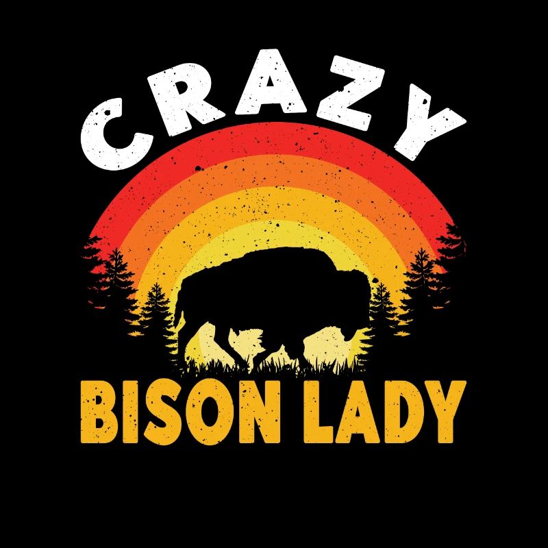 Crazy Bison Lady Kuh Bison Büffel Wasserbüffel