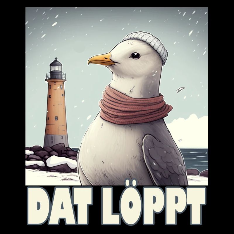 Dat Löppt Möwe Leuchtturm Meer Plattdeutsch Norden