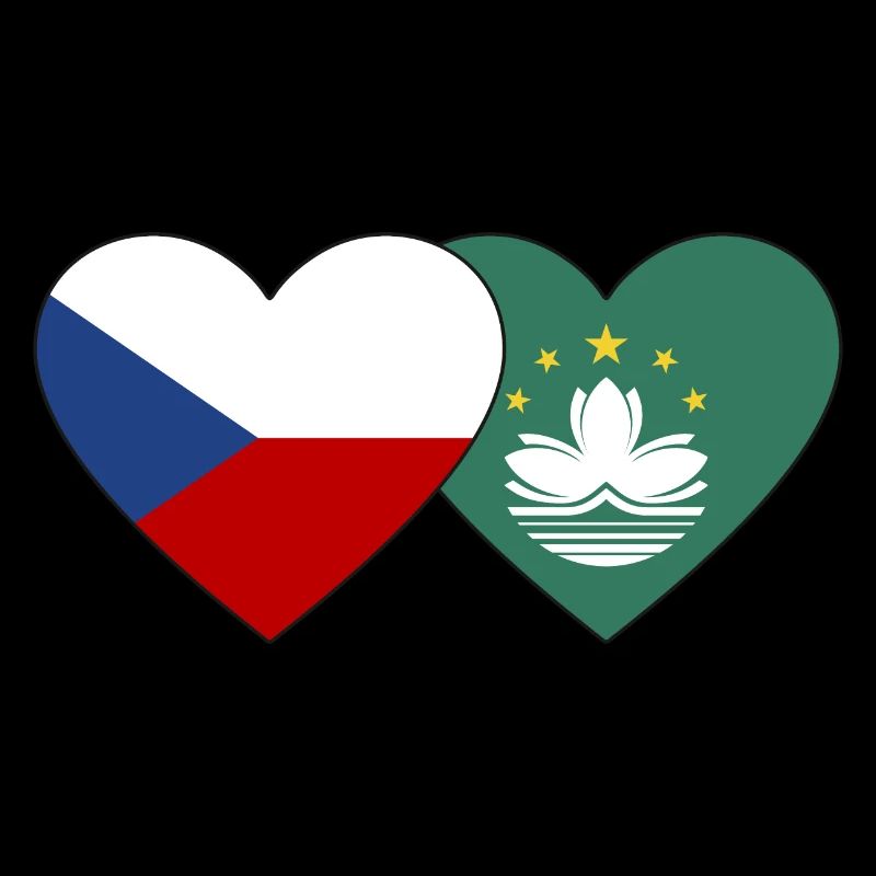 République tchèque Macao Flag Heart