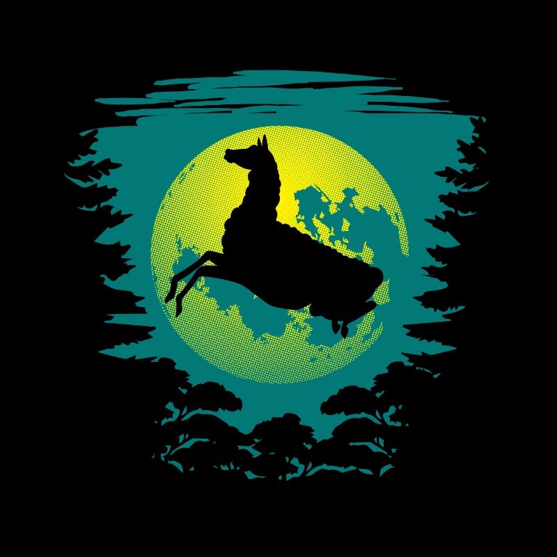 Pferd vor Mond - perfektes Pferde oder Lama Motiv