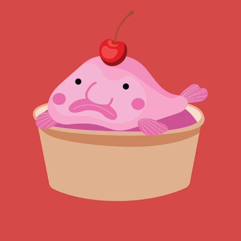 Blob Cupcake Blobfish Poisson Mer