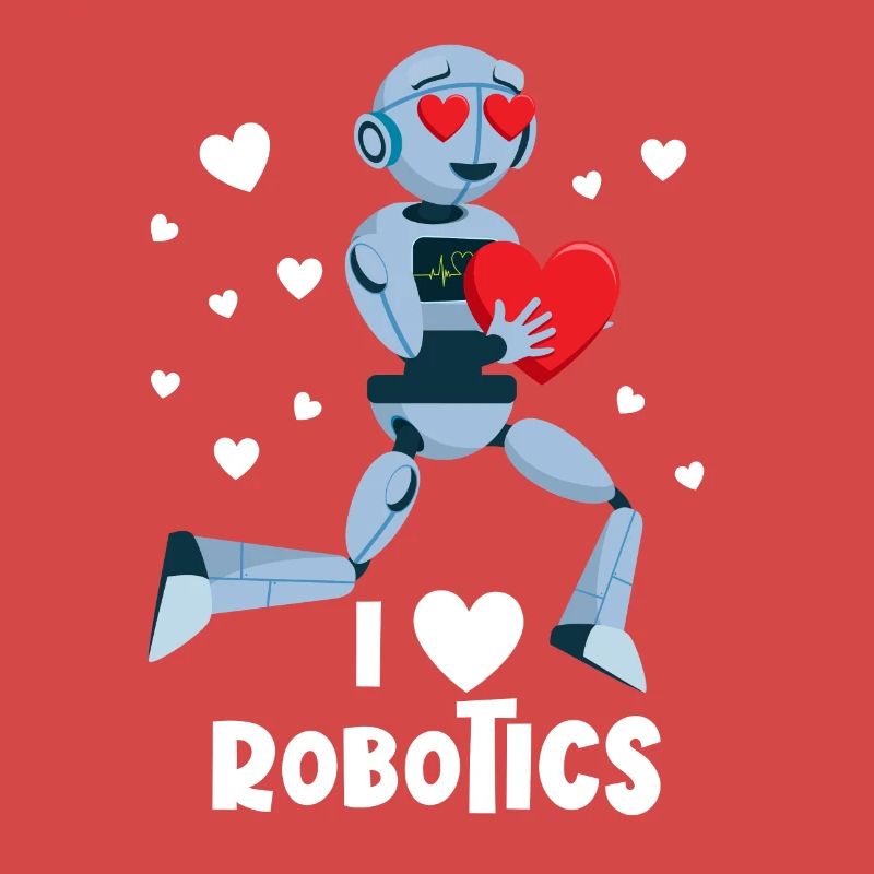 Ich liebe Robotik Red Heart Robot Engineer Robotic