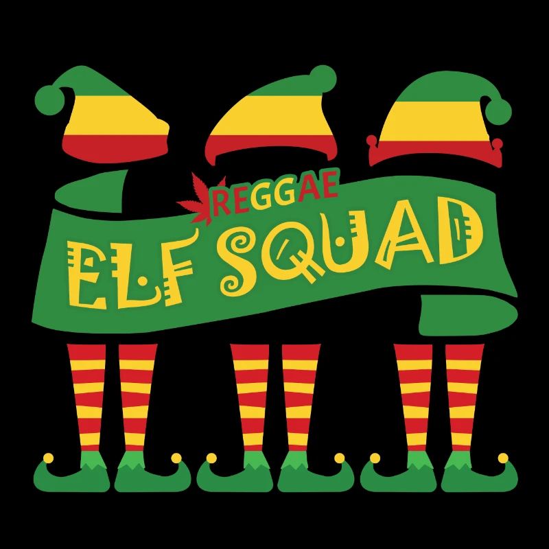 Reggae elf squad, noël, drôle, noël, rasta