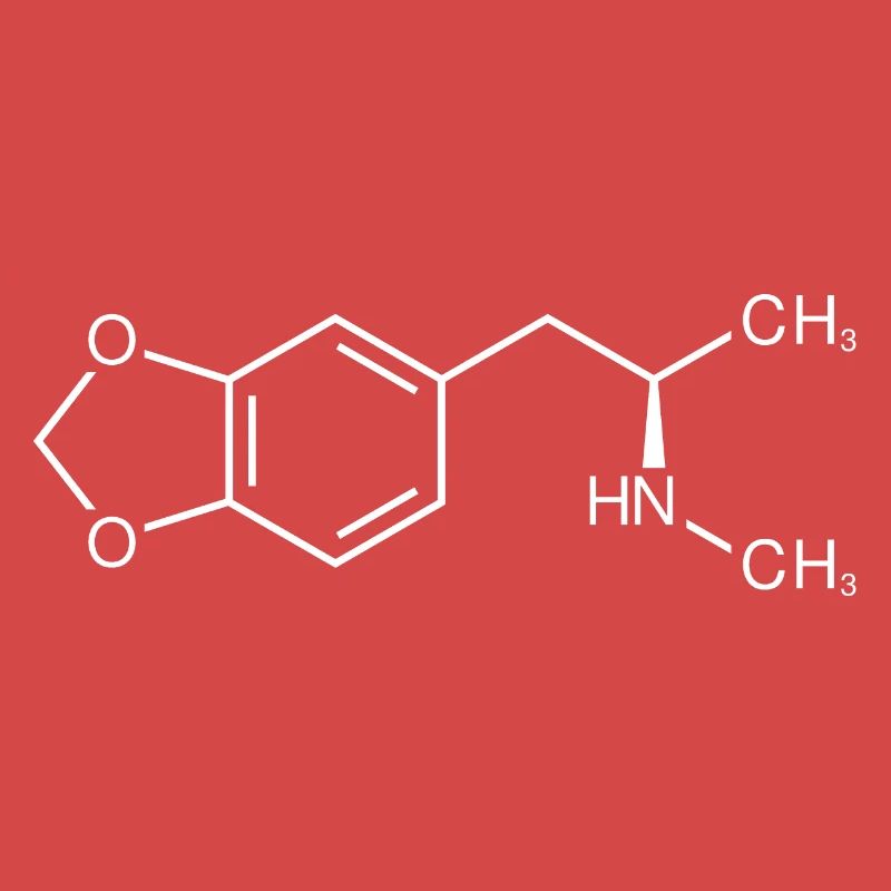 Formule développée de la molécule d'ecstasy MDMA