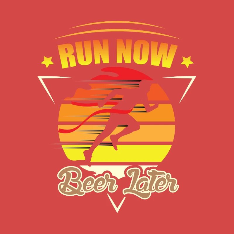 Runner Run now beer later Lustiger Spruch englisch