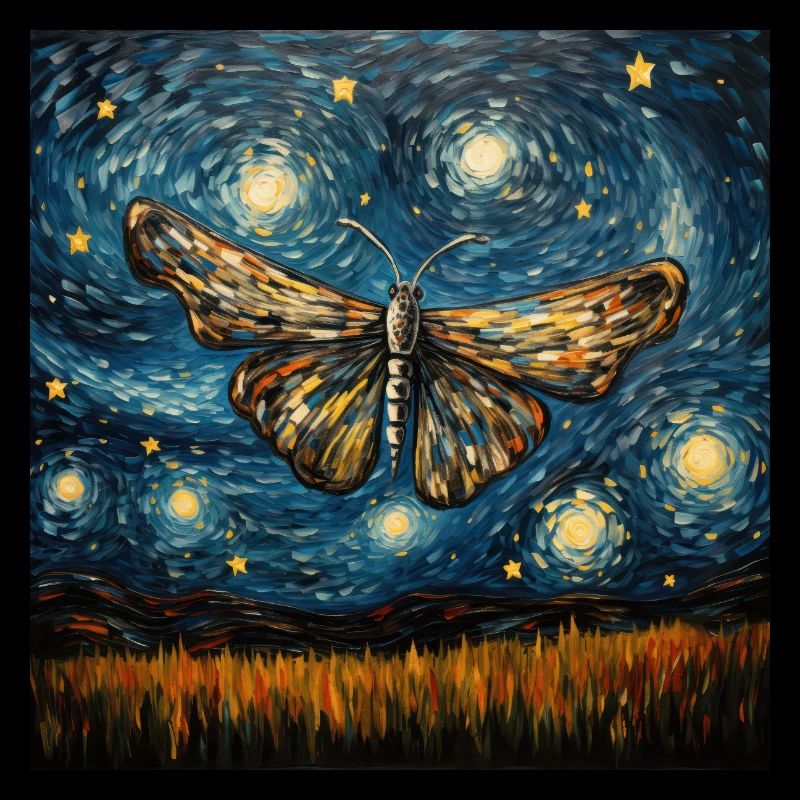 Moth, Van Gogh, Starry Night, Animal