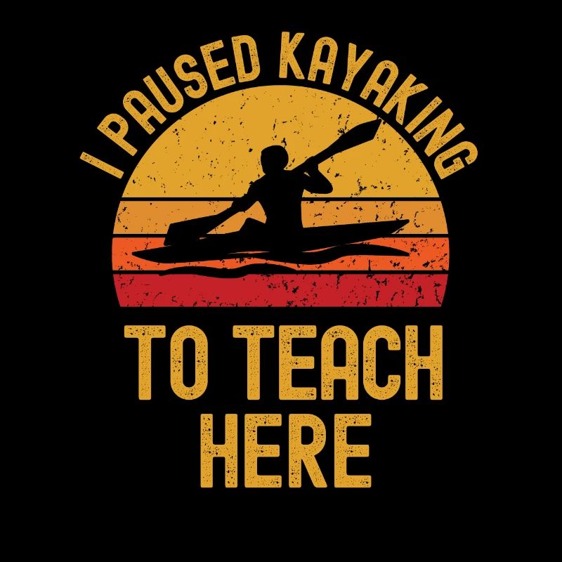 Kayak und Lehrer retro vintage