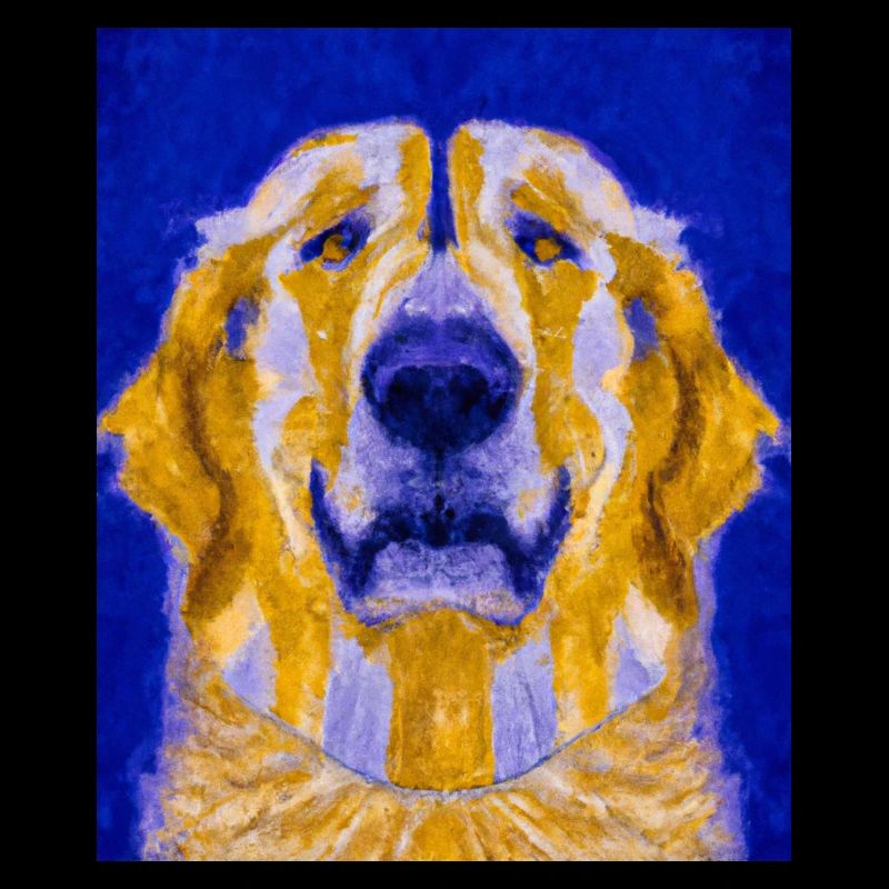 Golden Retriever Portrait Cubisme Chien