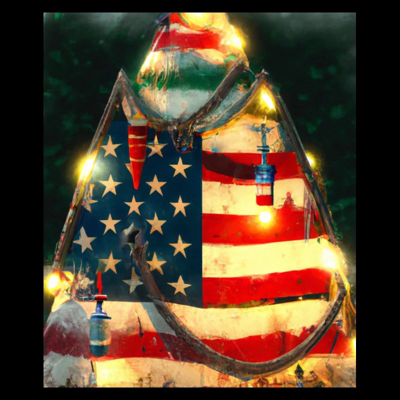 American Christmas Christmas Tree with US