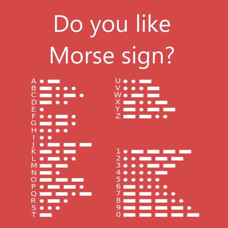 Morse Alphabet mit Zahlen Tshirt Geschenkidee