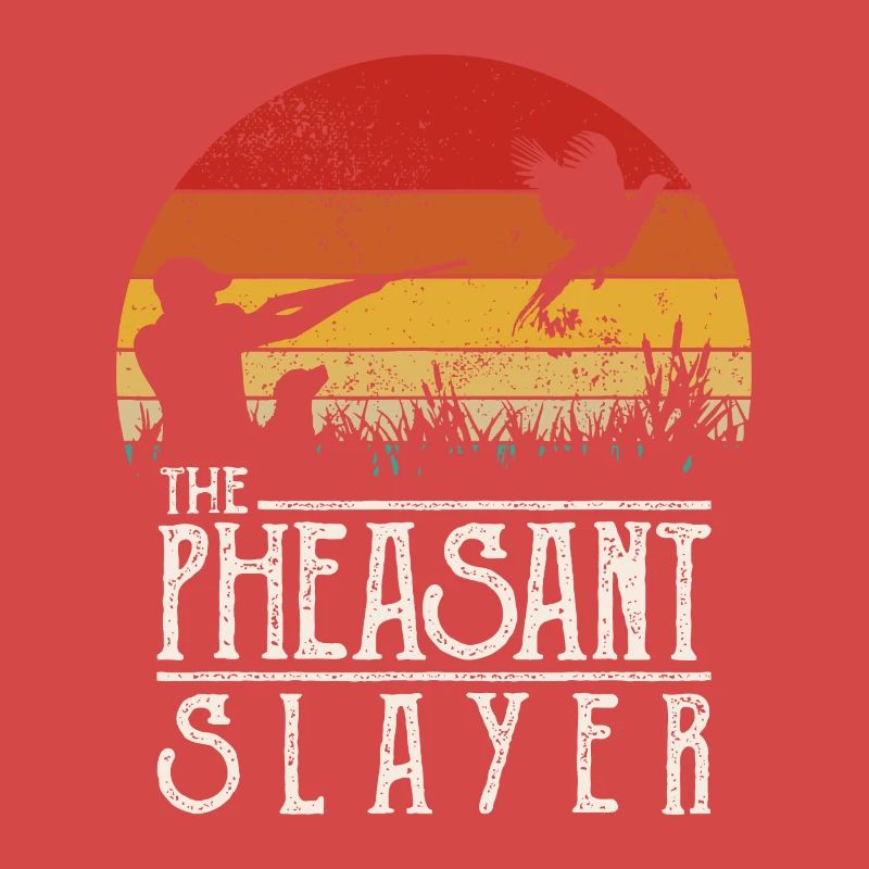 Vintage Sunset Retro Style Pheasant Hunting