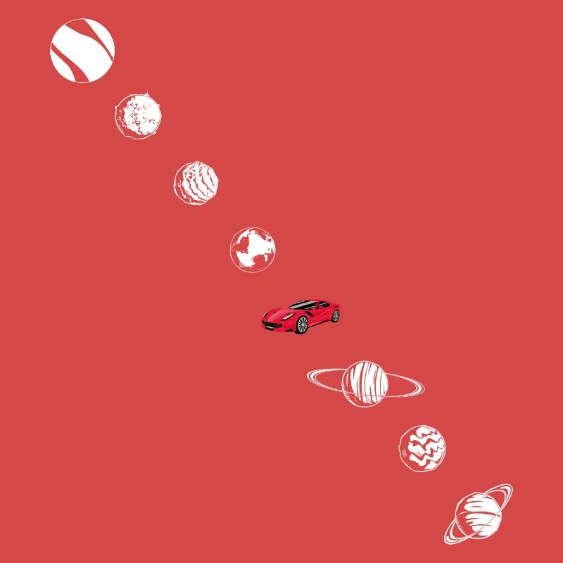 Tesla in Space Solar System SpaceX