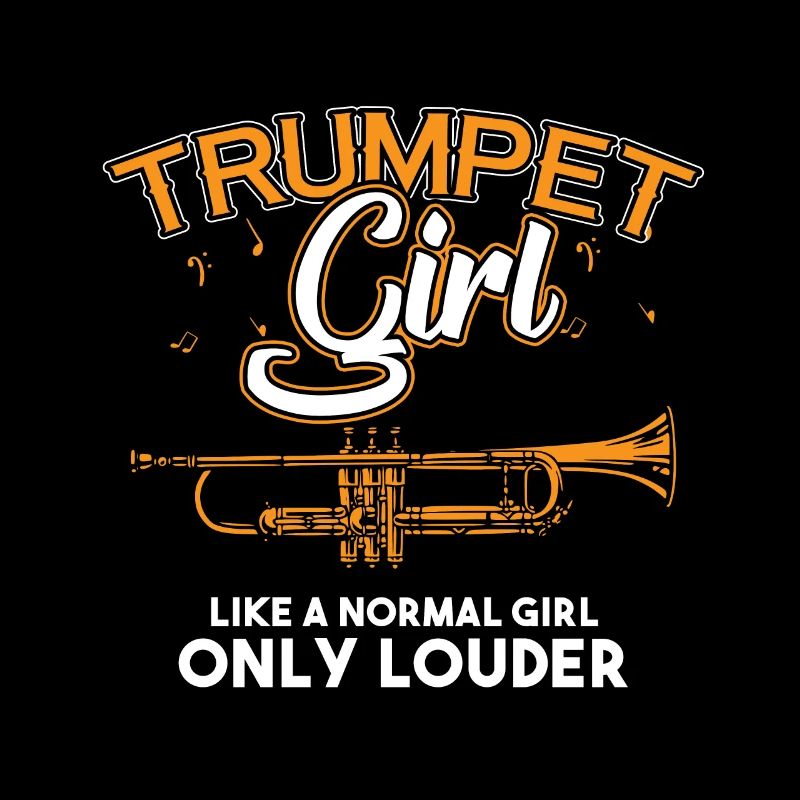 Trompete Mädchen Instrument Musik Noten Geschenk