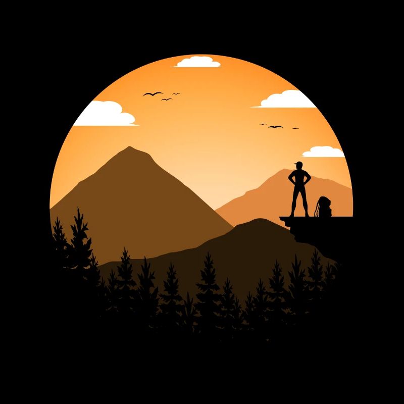 Sunrise mountains forest
