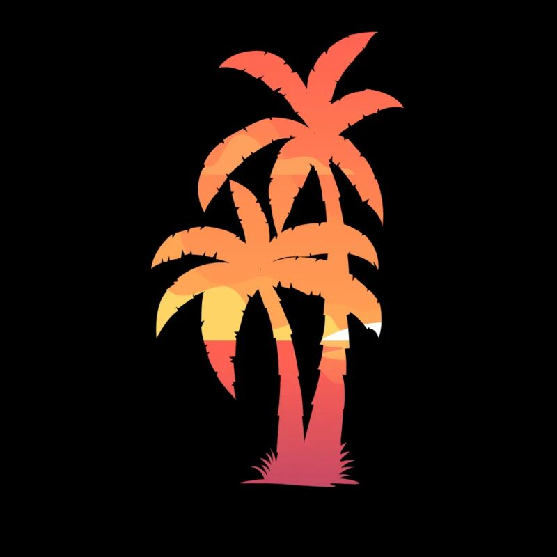 Palm tree distressed beach design