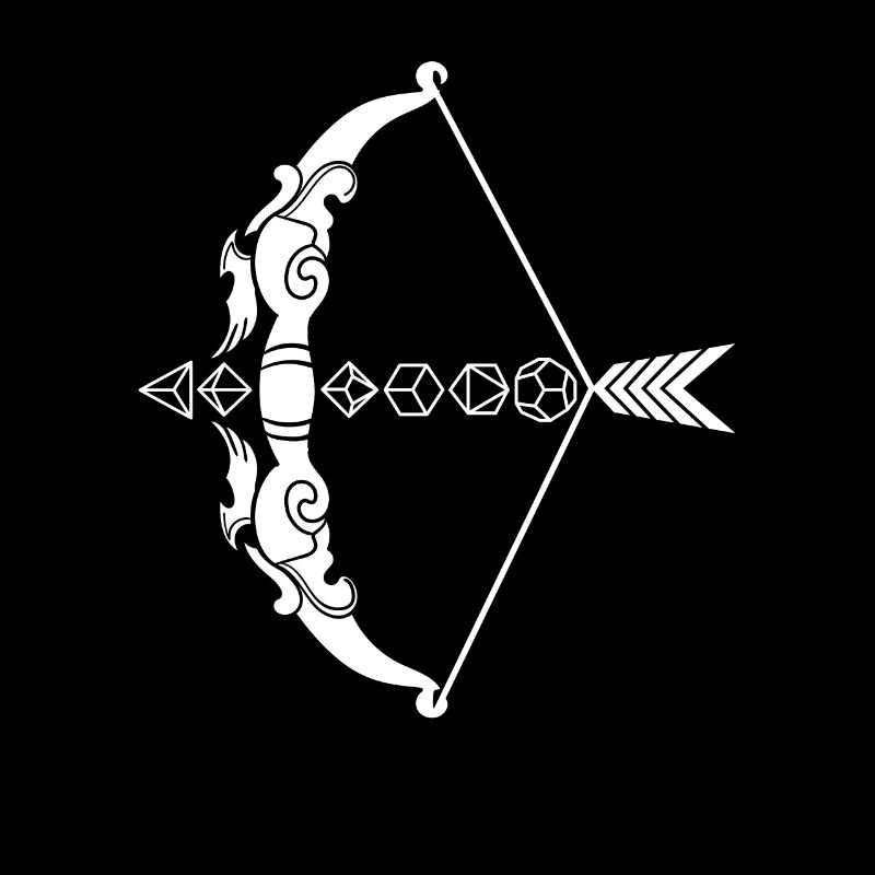 Tabeletop D20 Dice Bow And Arrow Roleplay Gift