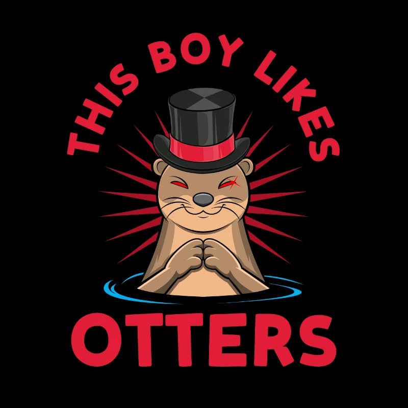 Garçon aime les loutres Jolie loutre mangeant du