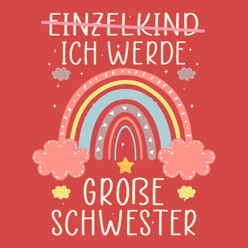 Ich werde Große Schwester Regenbogen Babyfeier