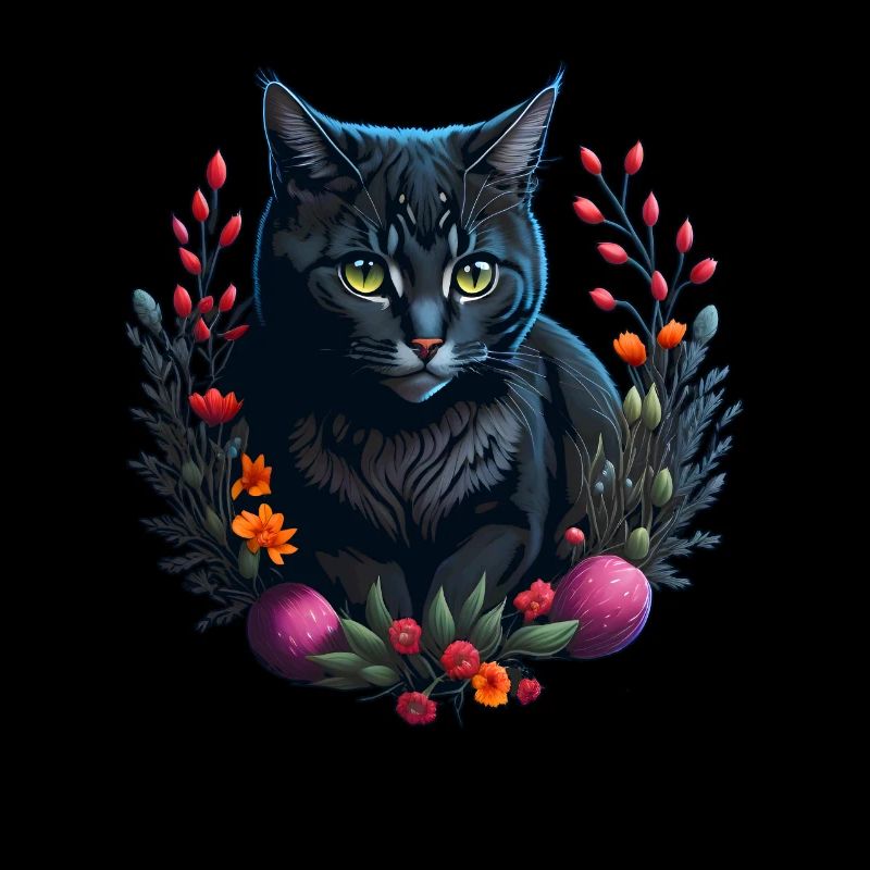 cute cat in easter & spring style cats