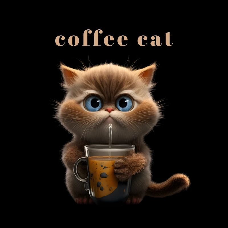Café, chat, amateur de café, épicurien