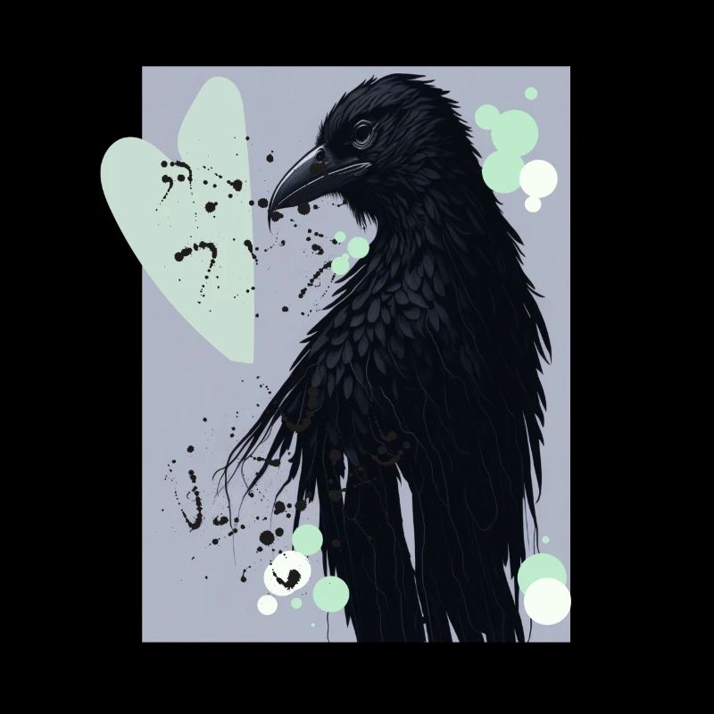 Corbeau éclaboussé noir