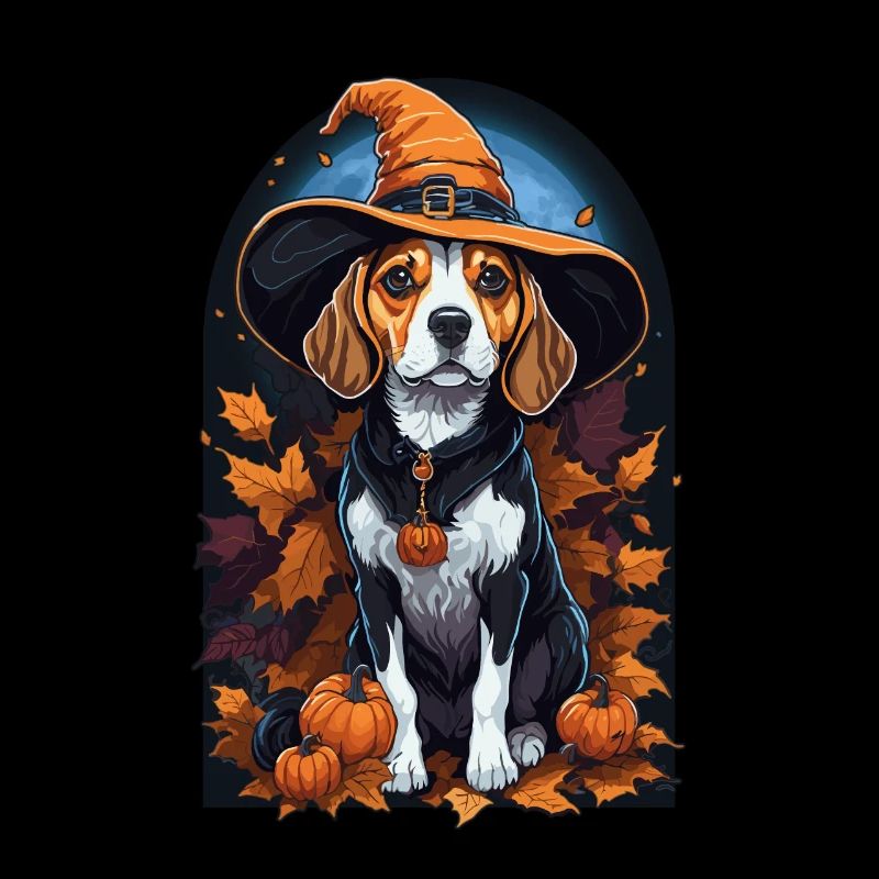 Beagle avec chapeau de sorcière Halloween Beagle