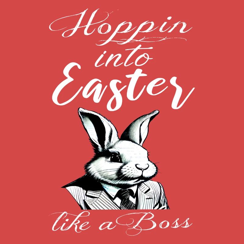 stylish Easter bunny with suit and tie