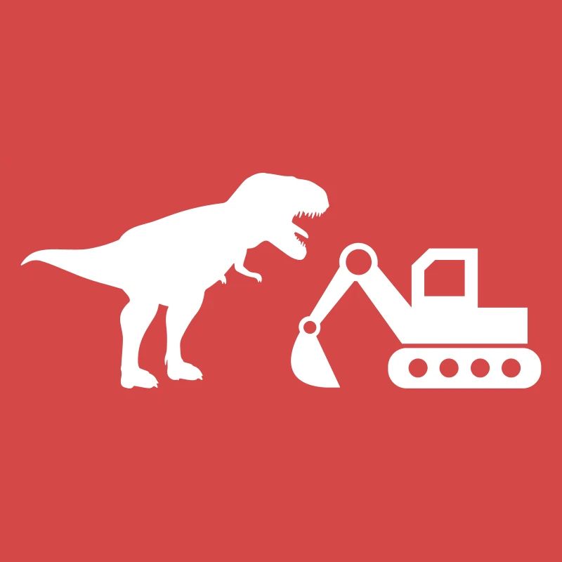 Bagger T-Rex Baustelle Bau Dinosaurier Bauarbeiter
