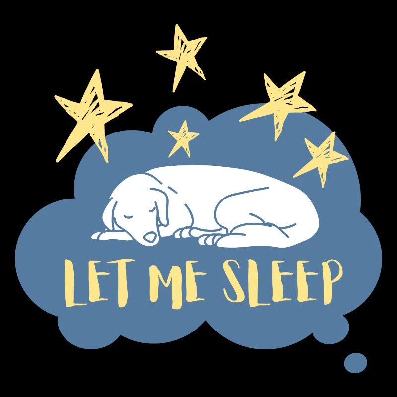 Let me Sleep - schlafender Hund mit Sternen