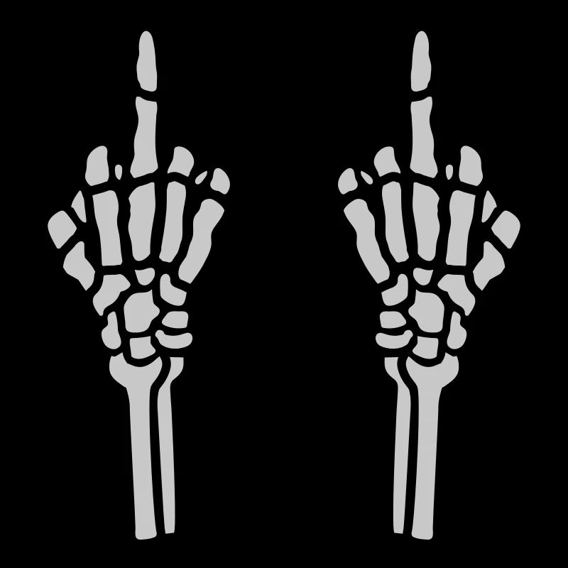 2 Hände Mittelfinger Knochen