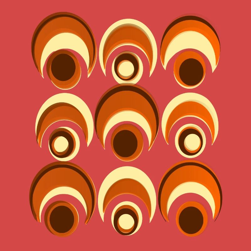 60s 70s Retro Pattern Circle Style Pattern