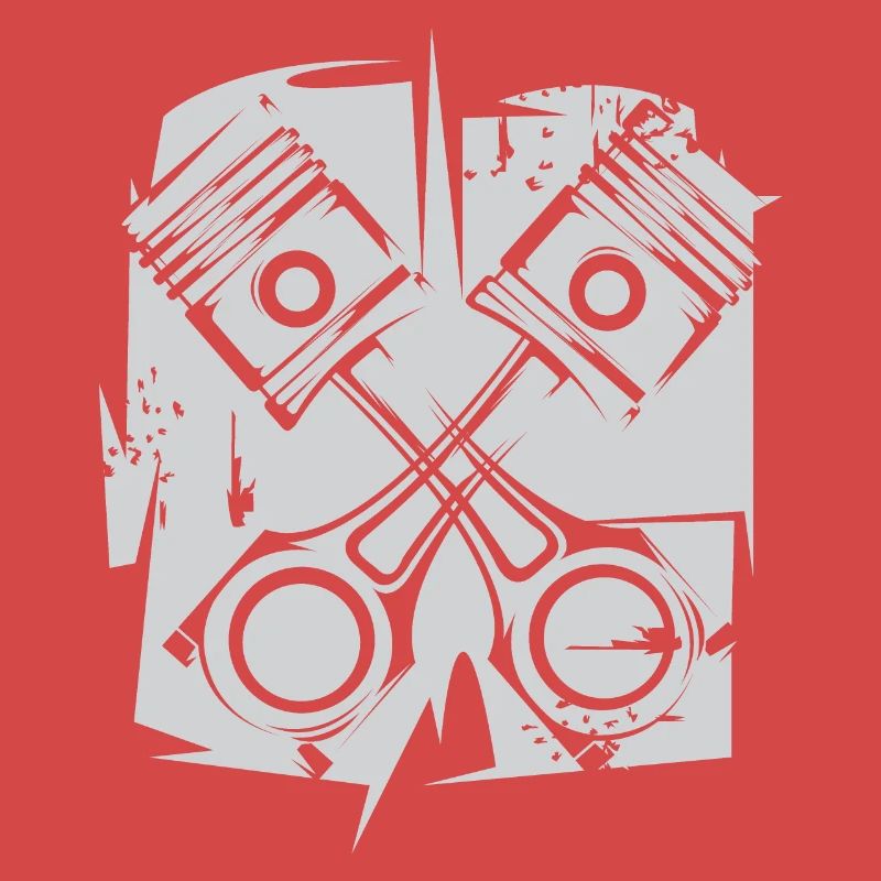 v8 Piston Engine Icon Art Illustration Logo