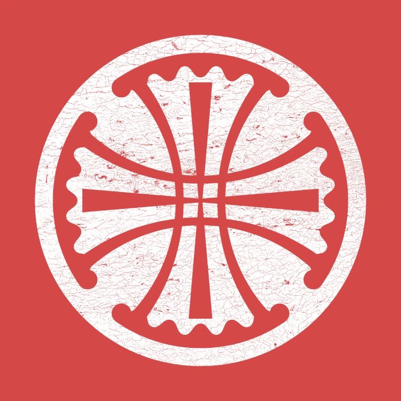 Croix de Canterbury dans un cercle blanc