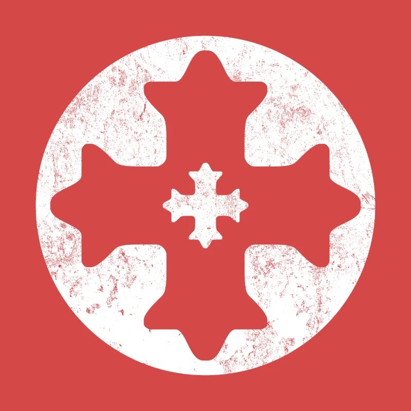 Croix copte orientale dans cercle blanc
